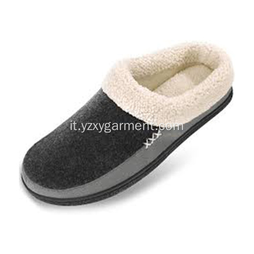 Pantofole in cotone lana grigio moda